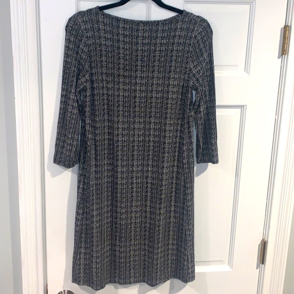 J. Jill Wherever Black/Cream Tweed Pattern Lightweight Rayon Dress Size … - Picture 6 of 11